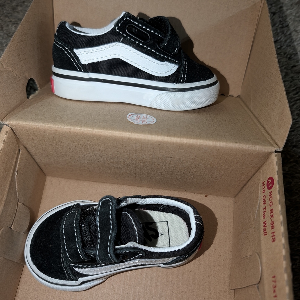 Vans Kids Black and White Sneakers